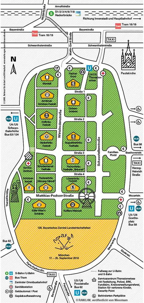 Oktoberfest Plan 2016 - Lageplan der Stadt München (RAW)