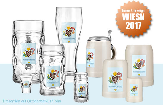 Oktoberfest stein and mugs - New collectors' mug and pitcher of the hosts